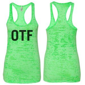 OTF Next Level ladies Burnout Racerback tank NEON GREEN